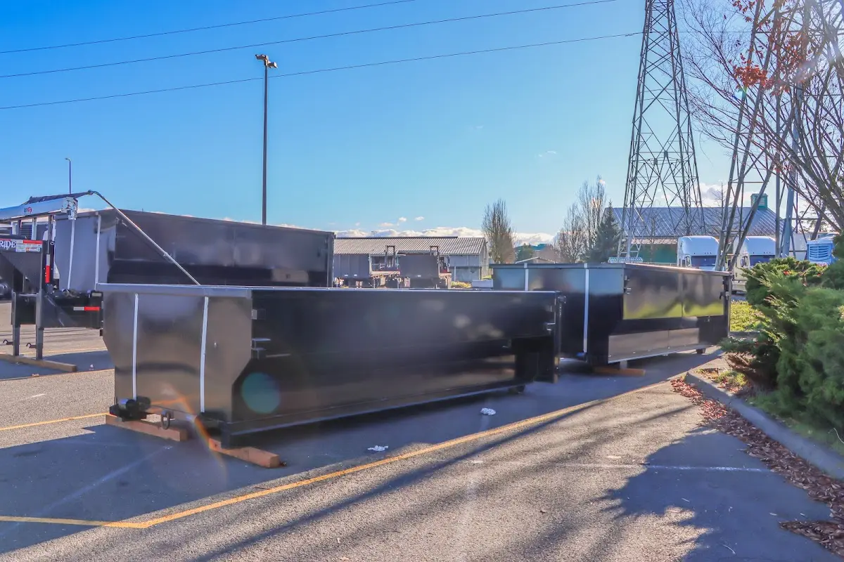 Roll-off dumpster ready for waste disposal at job site for 4 Yard Dumpster Rental in Middleton